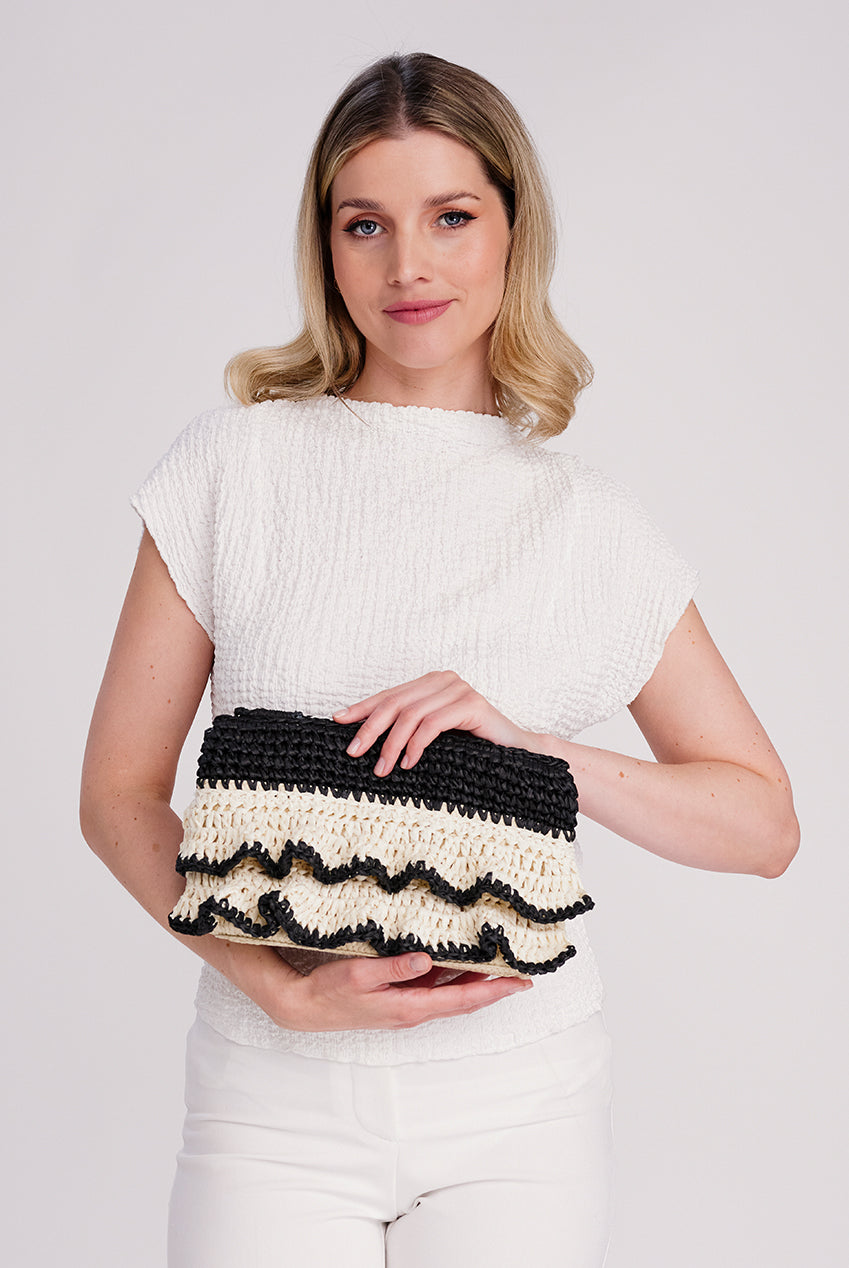 Saffira Clutch Bag - Black SAF015-NAT030