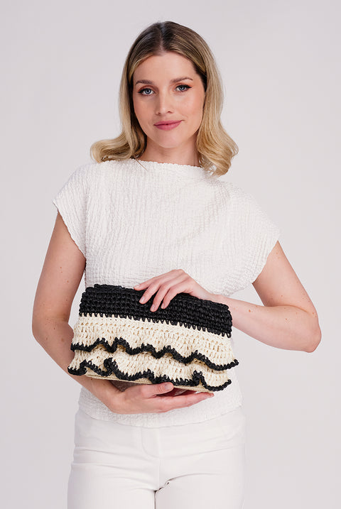 Saffira Clutch Bag - Black by Pia Rossini