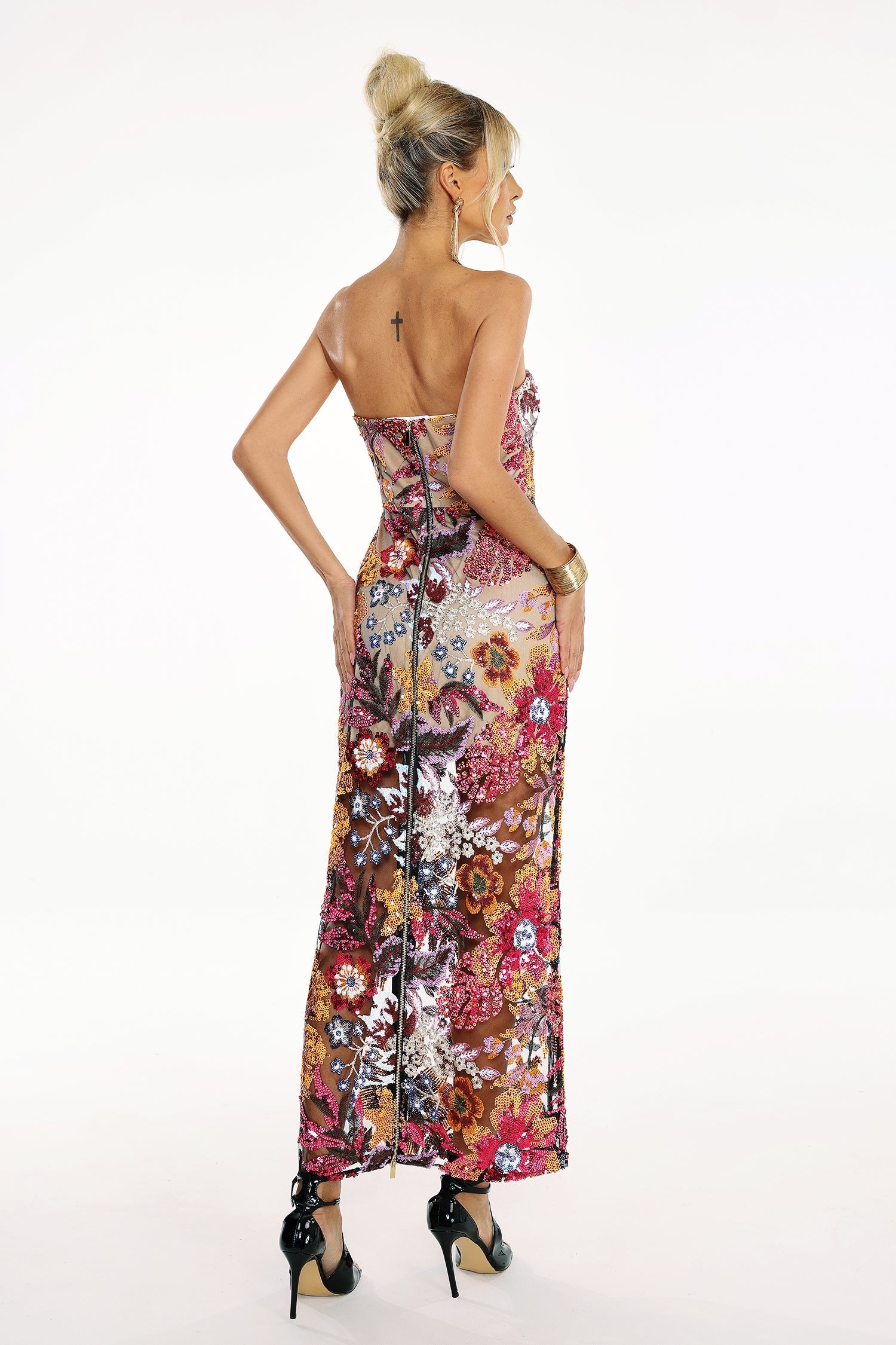 Satu Floral Glitter Maxi Dress D231100334