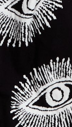 Longline Black Cardigan With Eye Pattern A7-126-LIQ23KN001