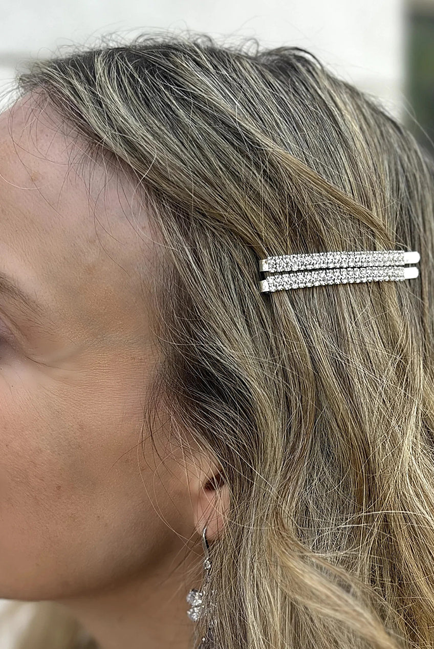 Small Diamante Hair Slides Clip502