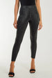 Black Snake Print Leather Look Leggings by Aftershock London
