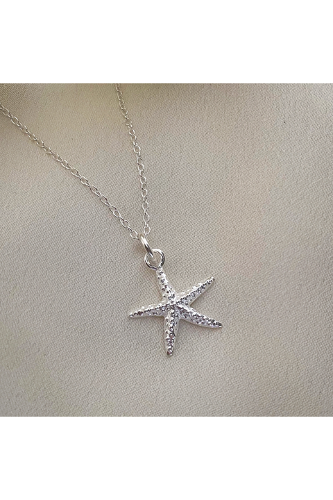 Sterling Silver Starfish Necklace SILVERSTARFISHNL