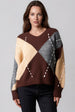 Chocolate Argyle Pattern V Neck Jumper by Aftershock London