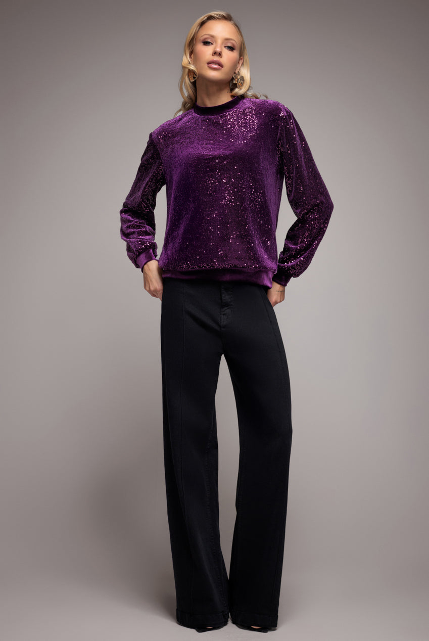 Sequin Velvet Jumper - Magenta T199