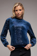 Sequin Velvet Jumper - Navy by Goddiva