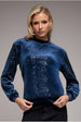 Sequin Velvet Jumper - Navy by Goddiva