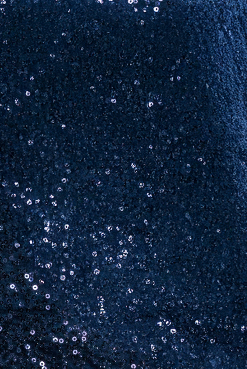 Sequin Velvet Jumper - Navy T199