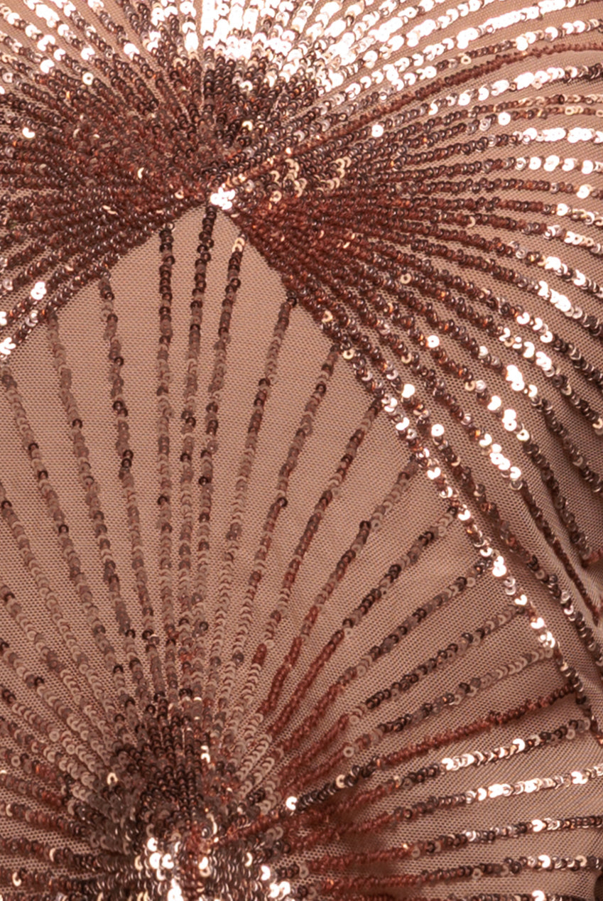 Sequin Starburst Cape Sleeve Top - Champagne T224