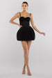 Bengaline Balloon Mini Skirt - Black by Goddiva