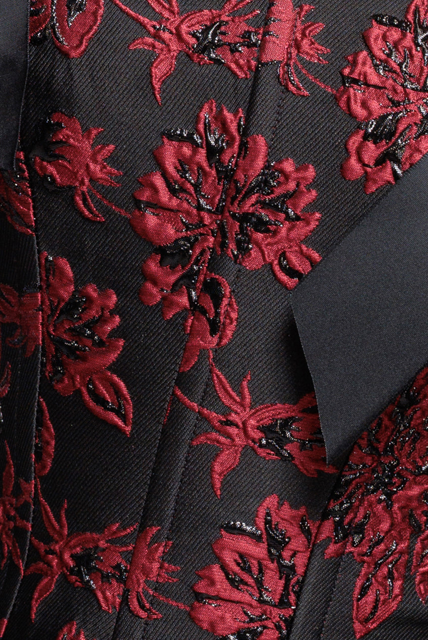 Jacquard Multiway Removable Strap Corset - Black T261