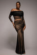 Mesh Gathered Mermaid Maxi Skirt - Black by Goddiva
