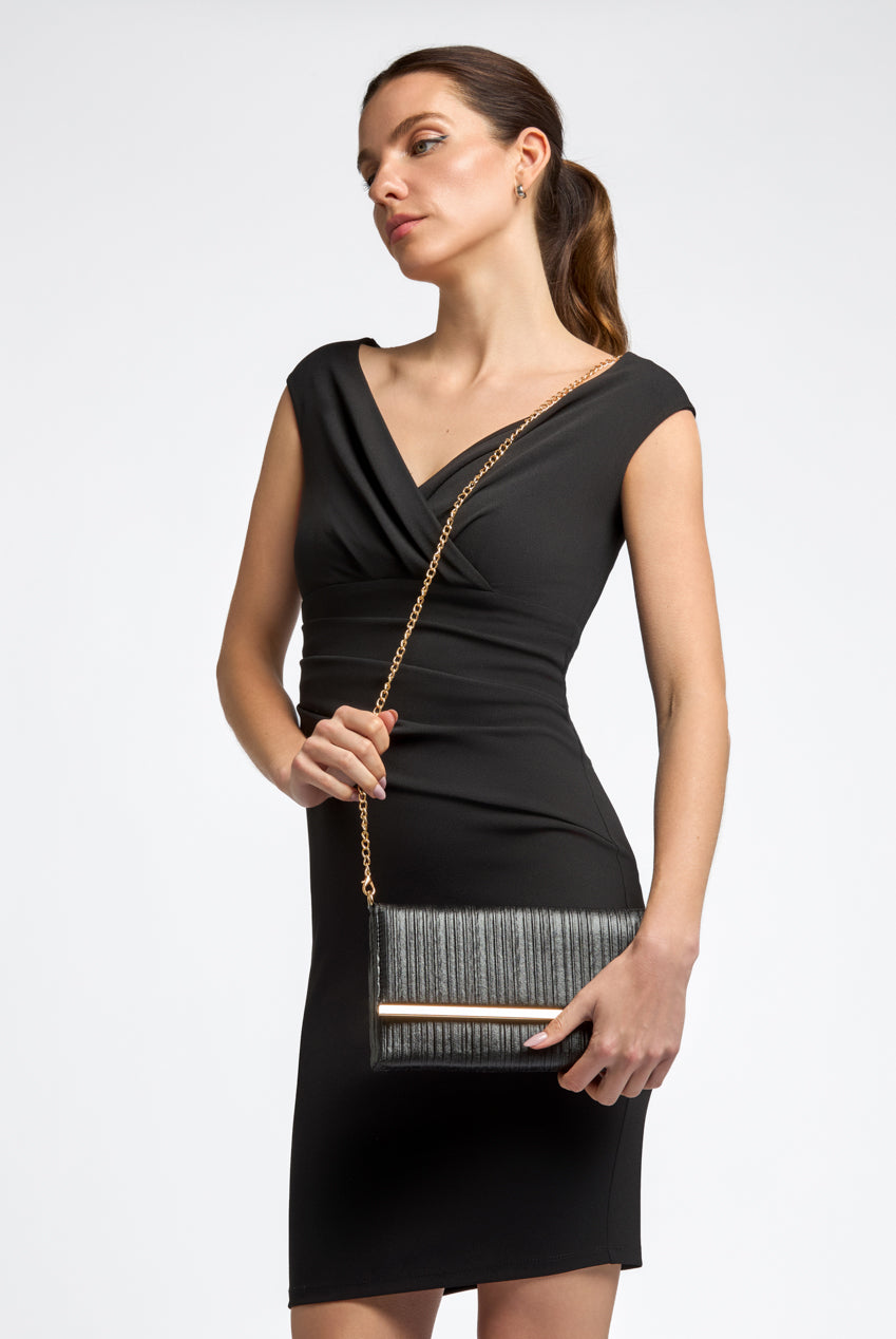 Black Beaded Soft Clutch Bag ALPA6056