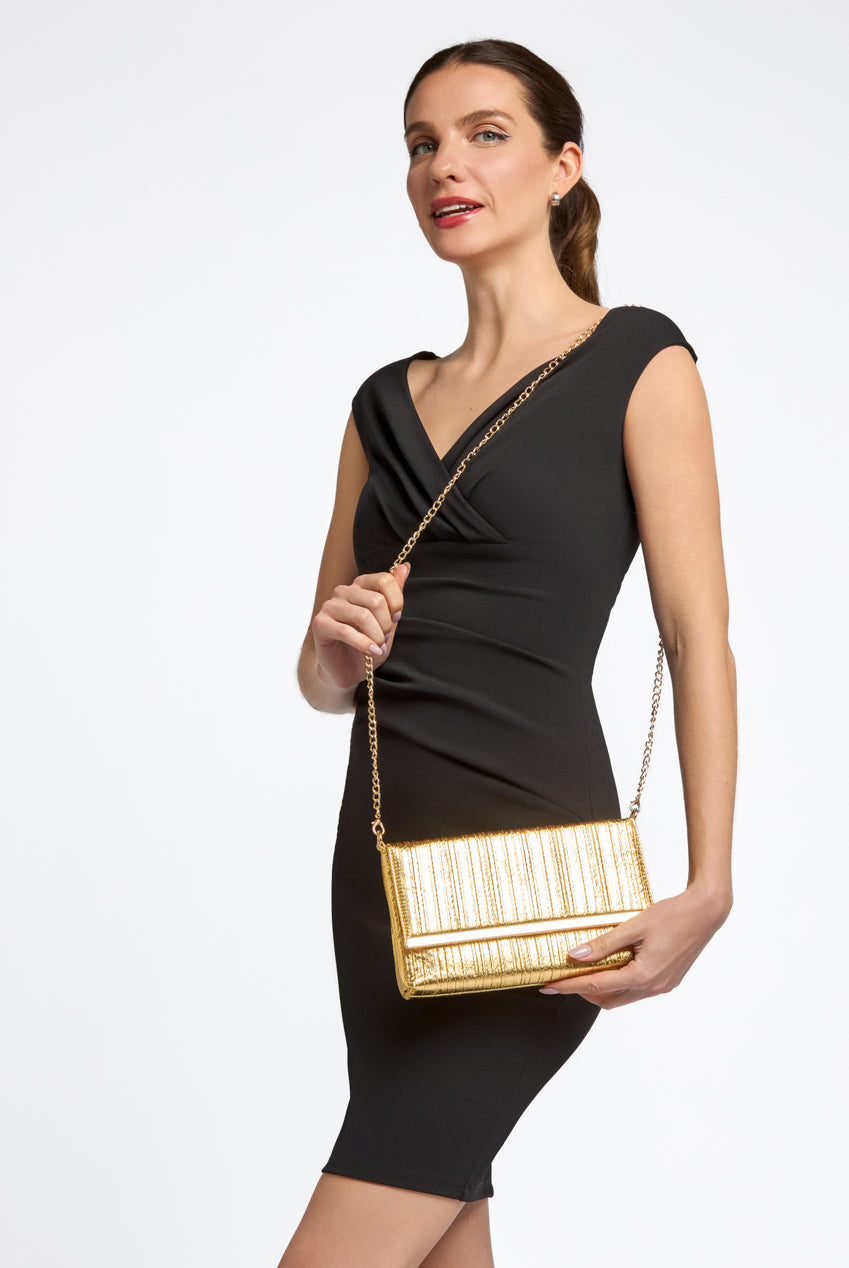 Gold Pleated Clutch Bag ALTD3229
