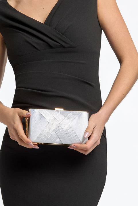 Ivory Satin Clutch Bag With Tassels by Aftershock London