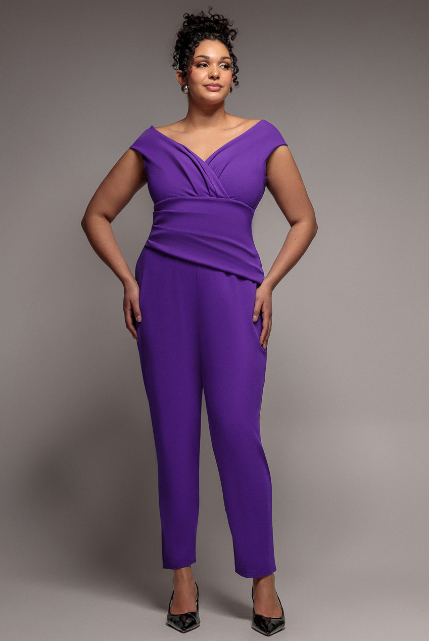 Bardot Scuba Jumpsuit - Purple TR113P