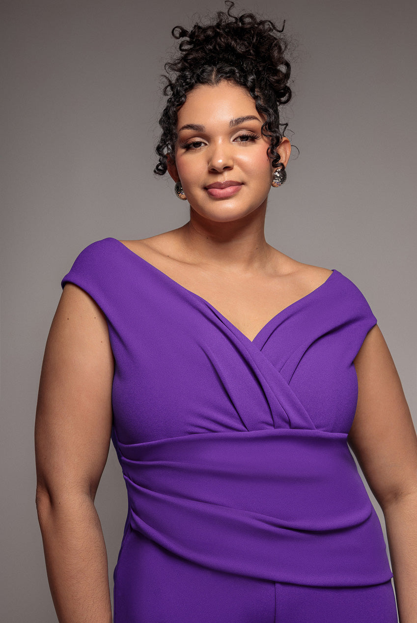 Bardot Scuba Jumpsuit - Purple TR113P