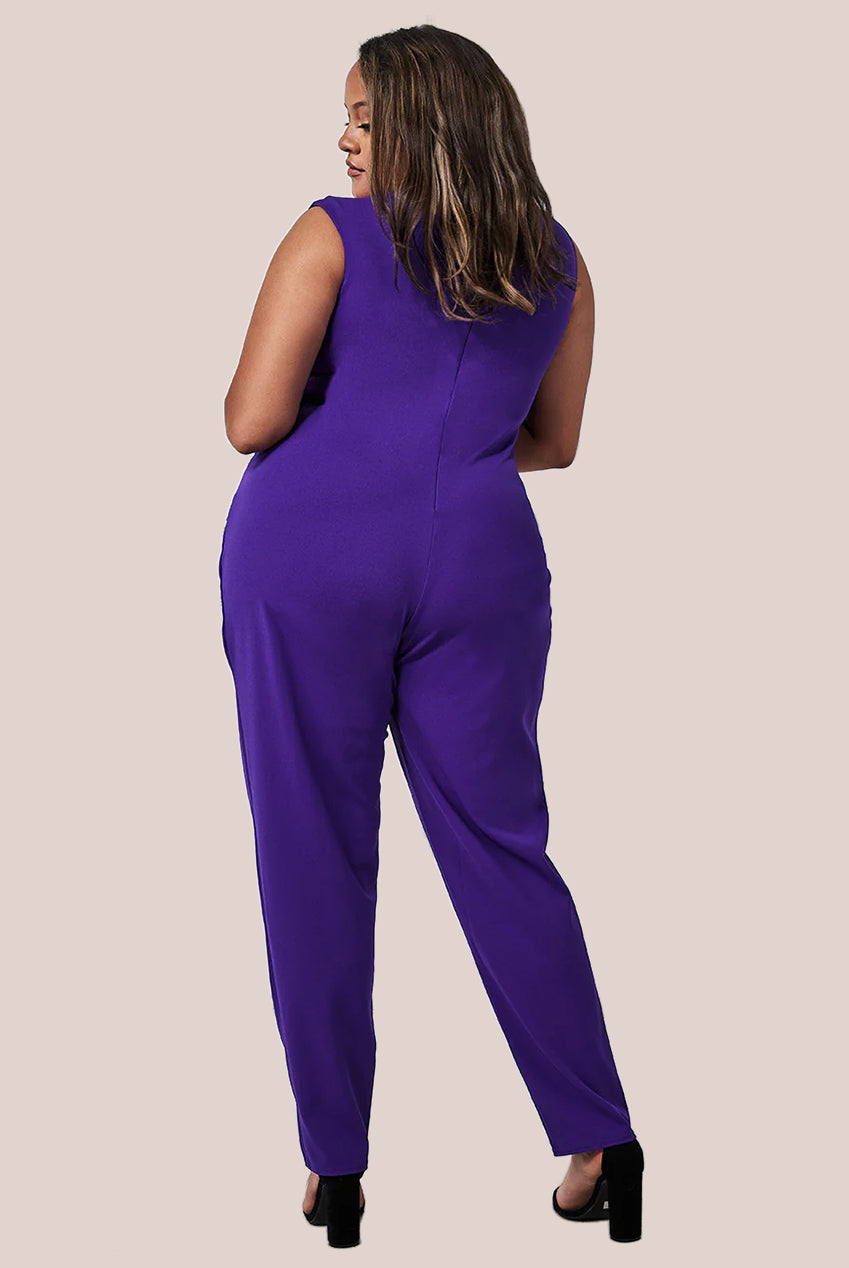 Bardot Scuba Jumpsuit - Purple TR113P