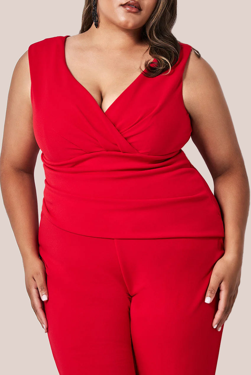 Plus size womens red jumpsuit on sale