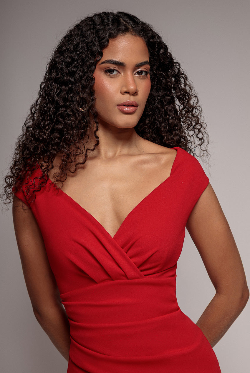 Bardot Scuba Jumpsuit - Red TR113B