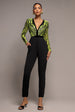 Deep V Neck Sequin Embroidered Jumpsuit - Lime by Goddiva