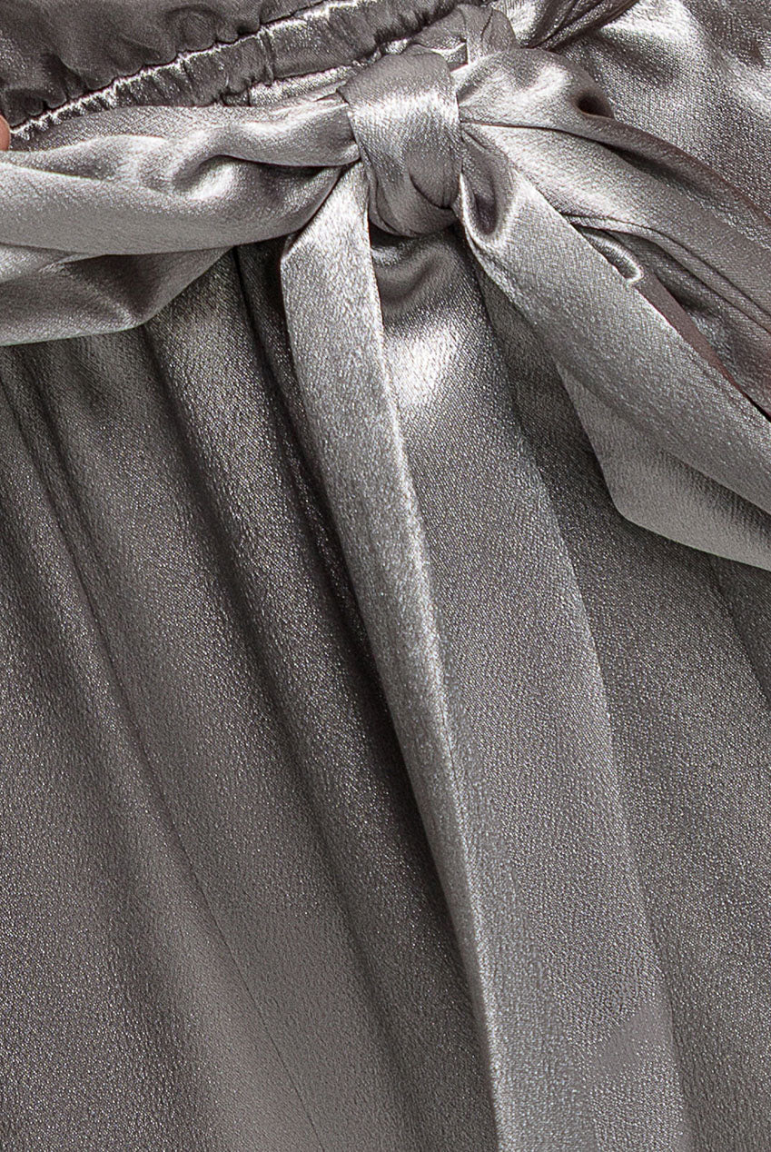Satin Culotte Jumpsuit - Silver TR241