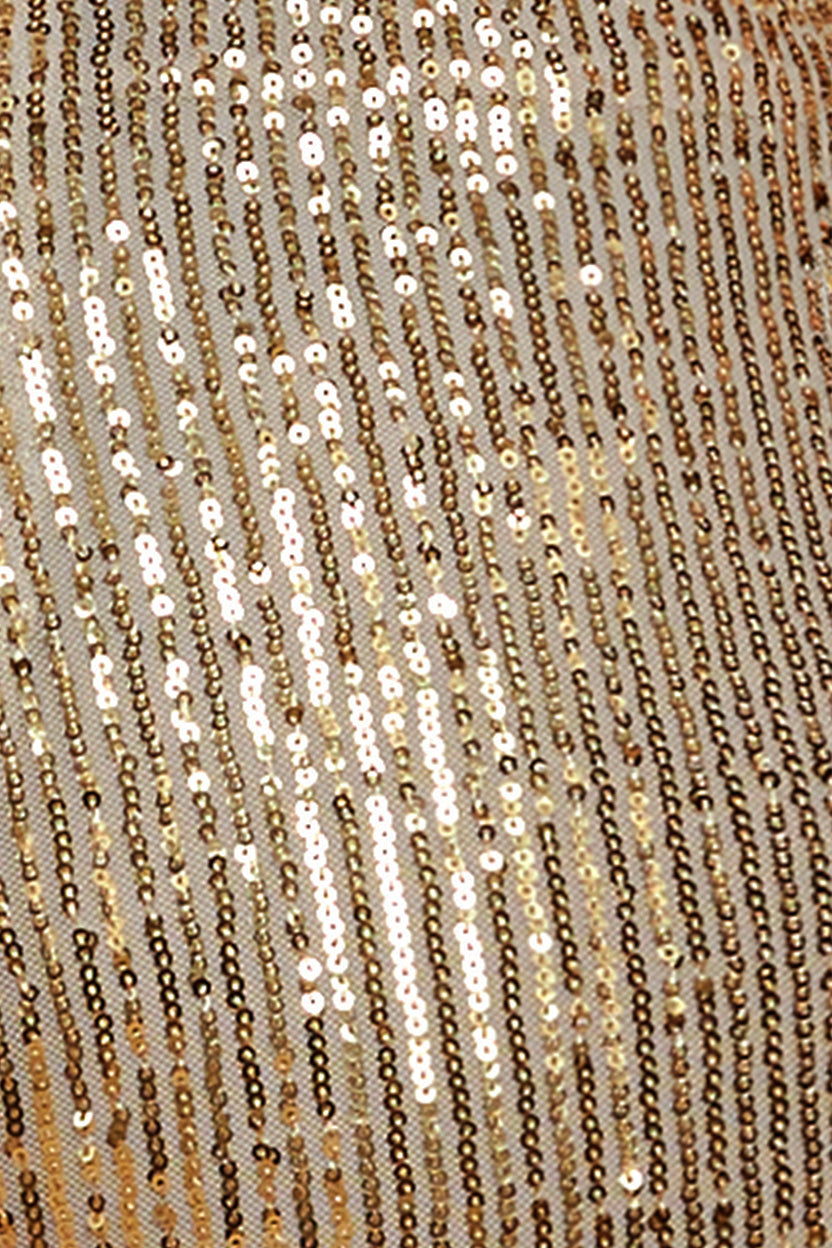 Sequin Cuffed Ankle Trouser - Gold TR360