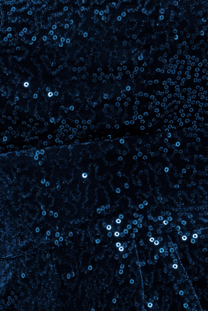 Sequin & Velvet Corset Jumpsuit - Blue TR365