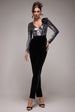 Liquid Sequin Jumpsuit With Corsage - Silver by Goddiva