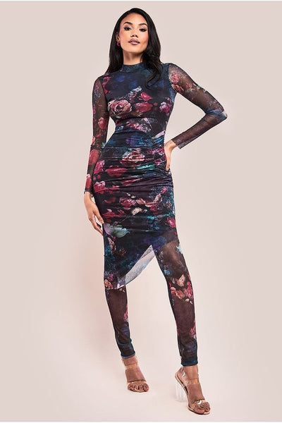 Printed Sheer Leggings - Black by Goddiva
