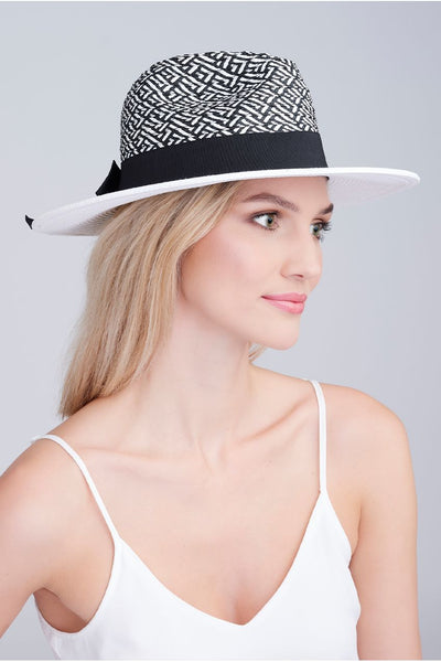 Black White - Taylor Hat - White/Black by Pia Rossini
