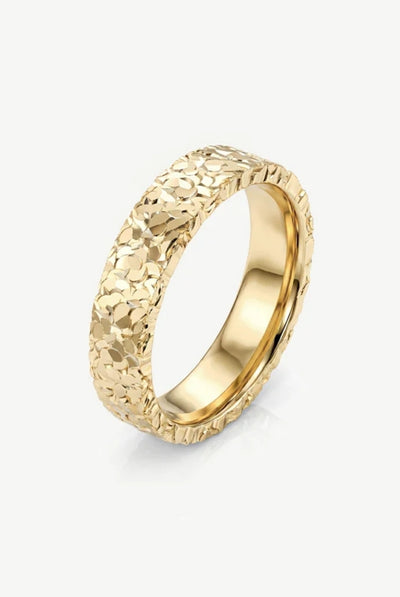 Gold - Textured Band Ring by MUCHV