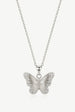 Textured Butterfly Necklace With Stones by MUCHV