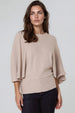 Beige Tie Waist Batwing Sleeve Knit Jumper by Aftershock London