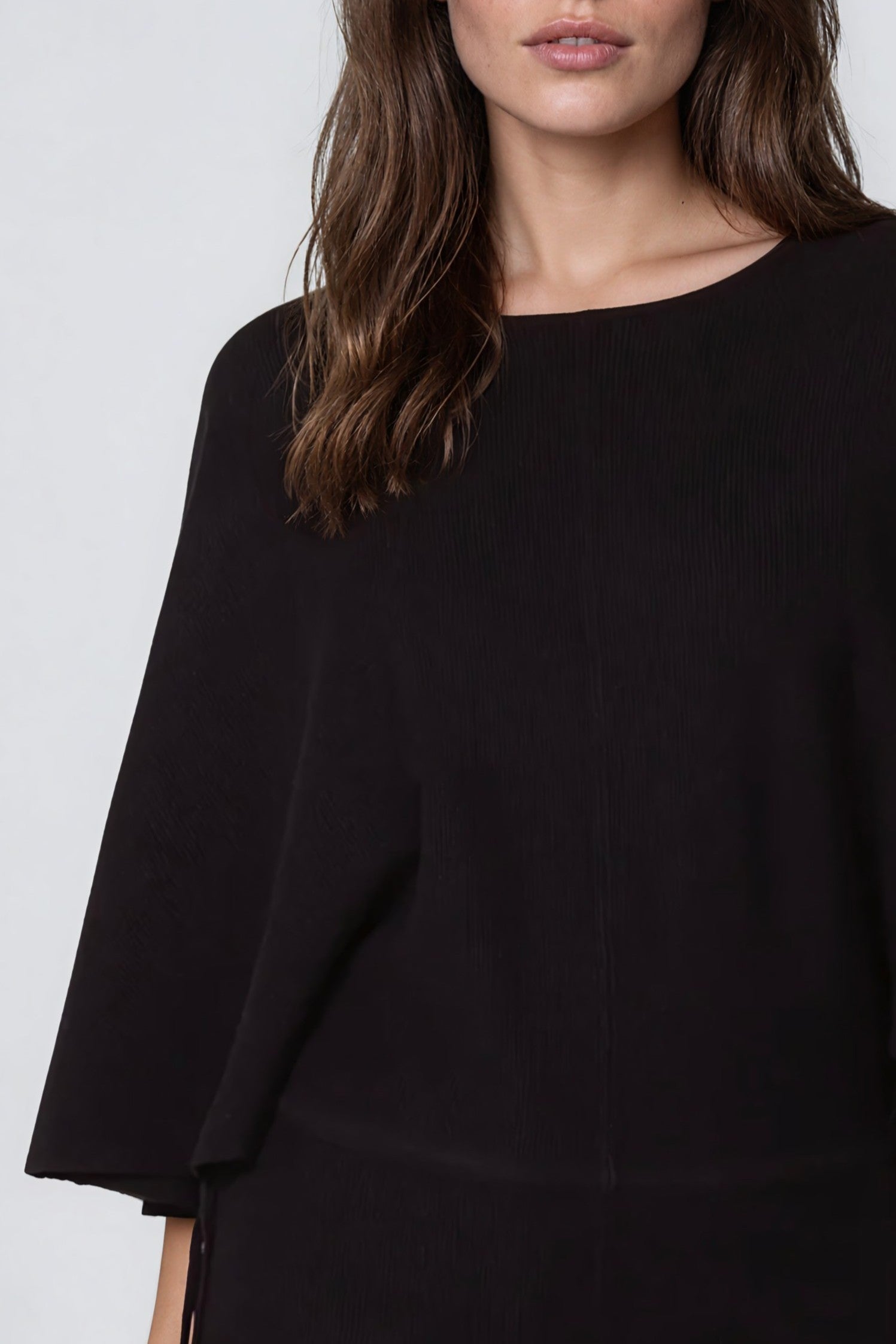 Black Tie Waist Batwing Sleeve Knit Jumper ALQ4032003