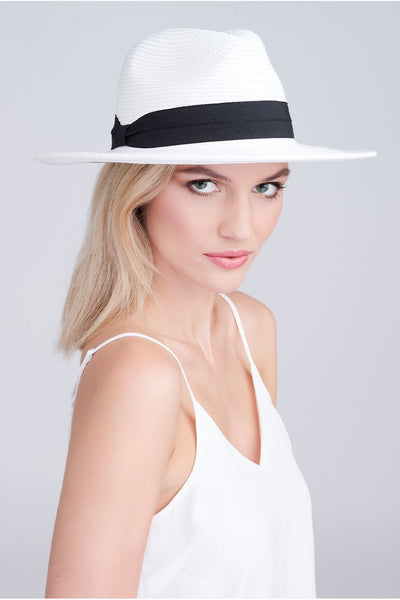 Black White - Tobago Hat - White/Black by Pia Rossini