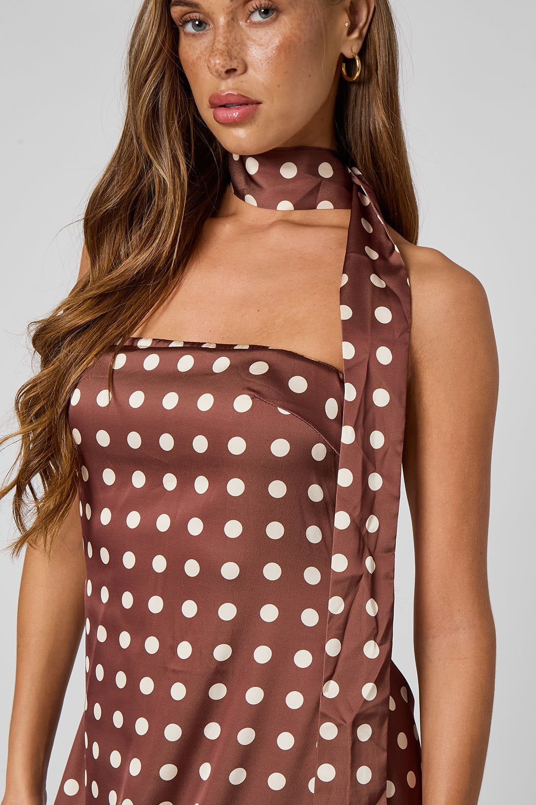 Spot Bandeau Maxi Dress 40DRS37487-c24