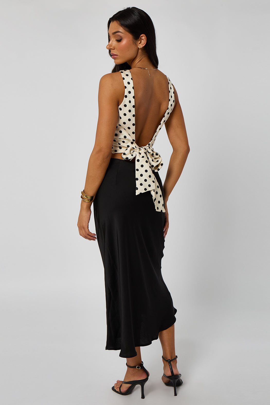 Polka Satin Tie Back Top 40TOP31326-c19