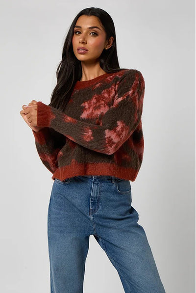 Abstract Brushed Jumper by Urban Bliss