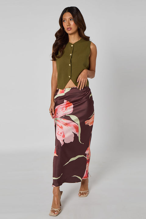 Floral Midi Skirt by Urban Bliss