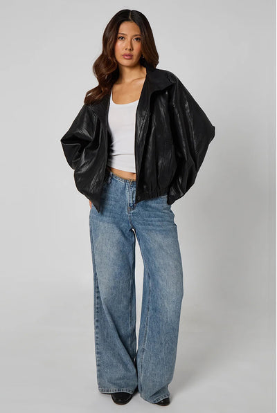 PU Oversized Jacket by Urban Bliss