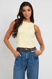 Lemon Sleeveless Button Front Top by Urban Bliss