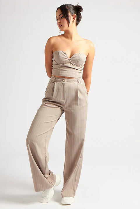 Stripe Tailored Corset Top by Urban Bliss