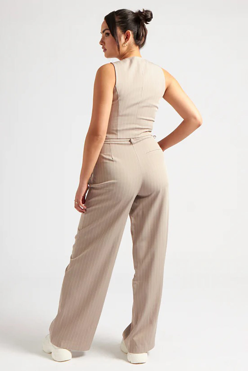 Stripe Wide Leg Trouser 40TRS31544-C21