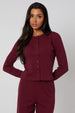 Burgundy Long Sleeved Button Front Top by Urban Bliss