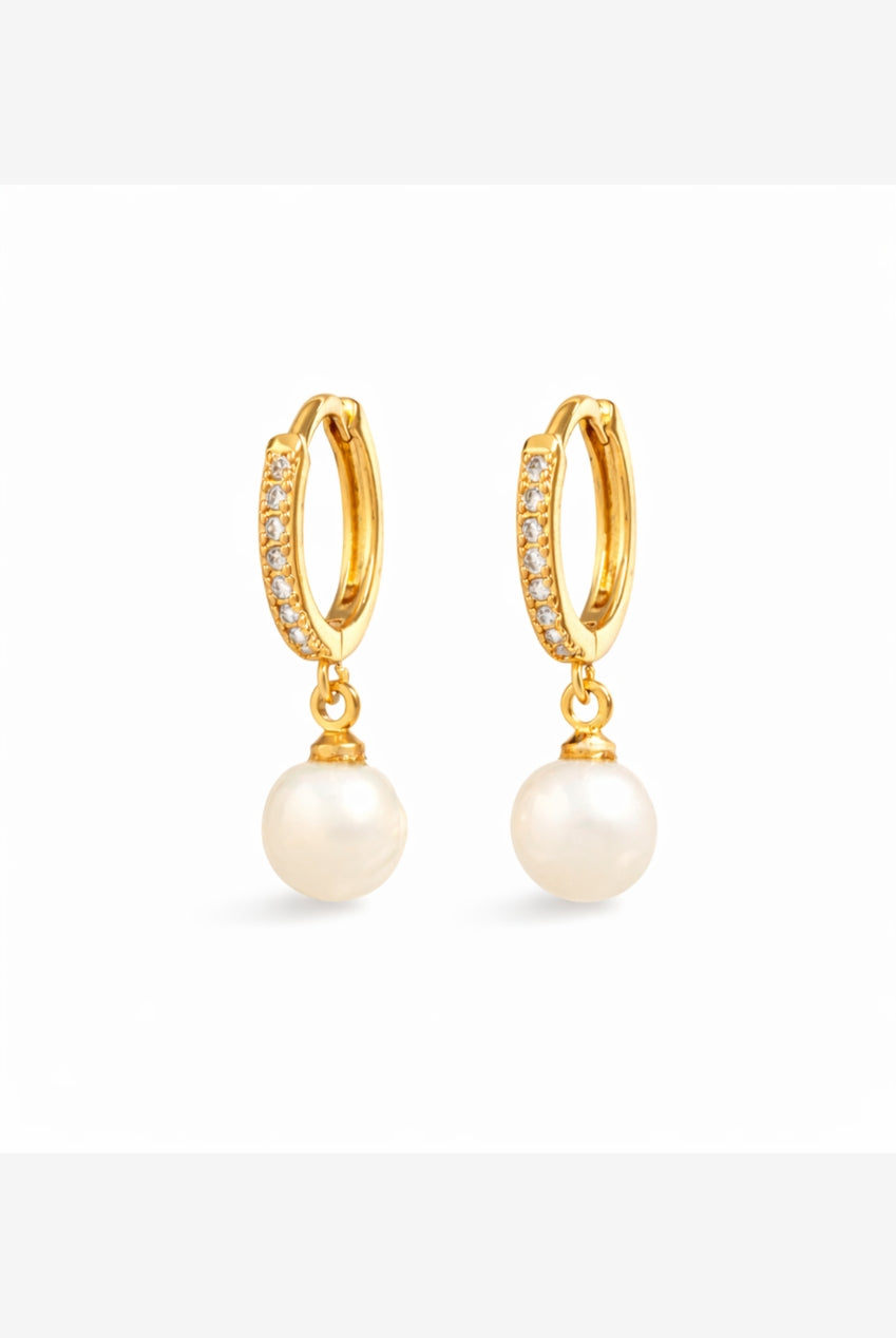 Shinju Gold Pearl Hoops US01-10109