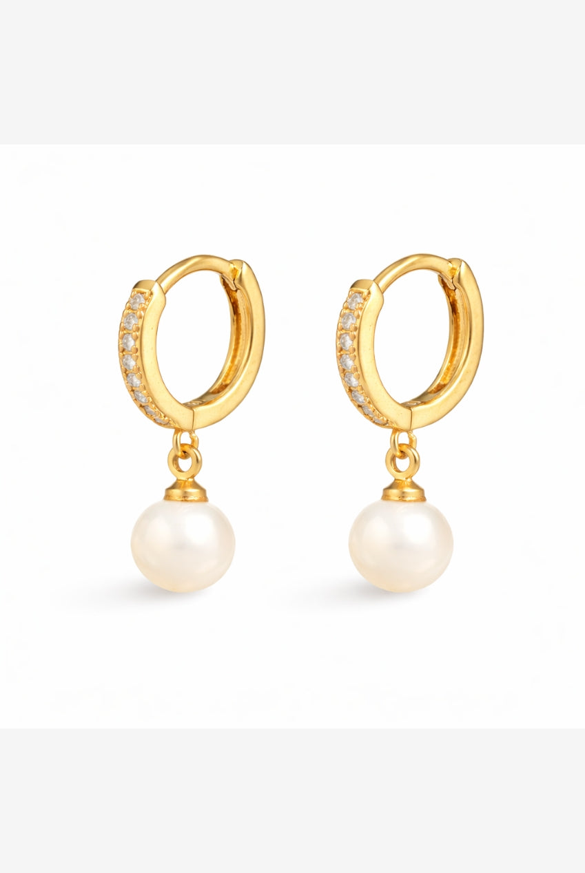 Shinju Gold Pearl Hoops US01-10109