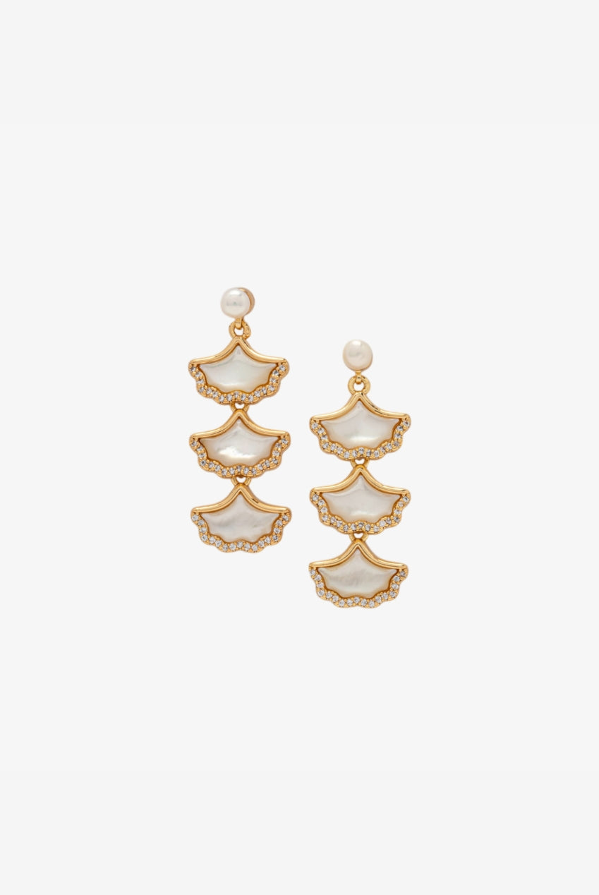 Gingko Gold Shell Earrings US01-10161
