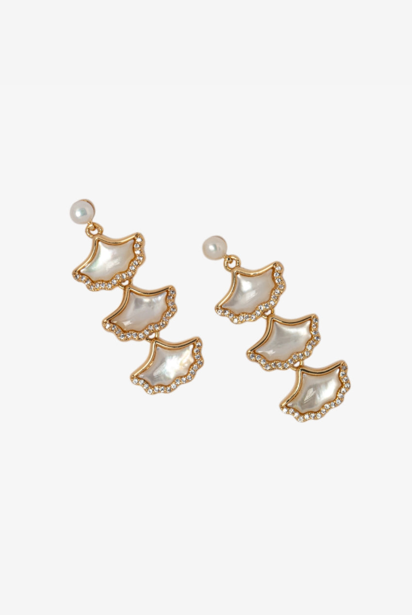 Gingko Gold Shell Earrings US01-10161