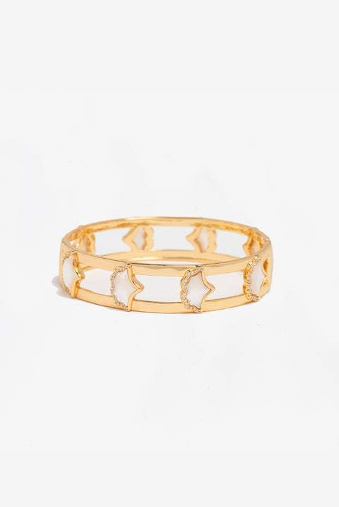Gingko Gold Shell Bangle by Uchi & Soto